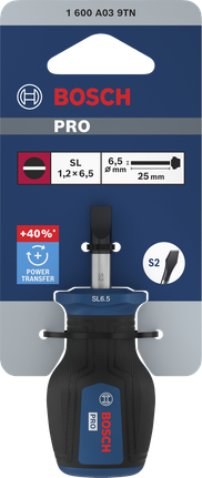 Obeng Bosch PRO Stubby SL 1.2 x 6.5 x 25 mm.